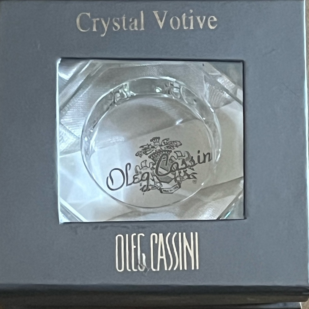 Oleg Cassini Clear Crystal Votive